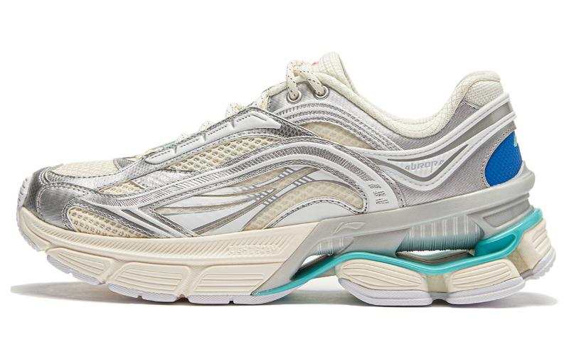 Li-Ning Li Ning Aurora RENEW Cushioning Slip Resistant Abrasion Resistant Low top Casual Shoes Women's Silver White