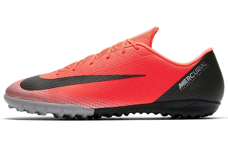 Nike Nike Mercurial Vapor 12 TF Turf Slip Resistant Abrasion Resistant Soccer Shoes Men's Red Black