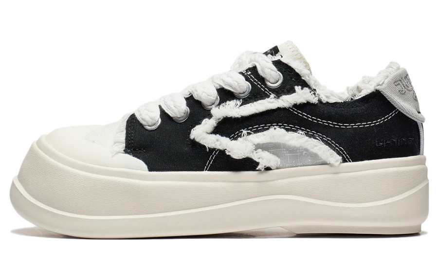 Li-Ning Disney x LiNing Honey Platform Slip Resistant Abrasion Resistant Low top Sports Casual Shoes Women's Black White