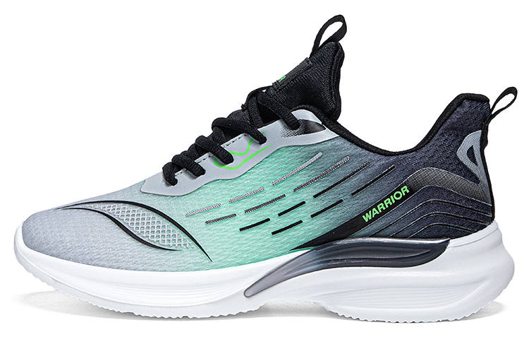 Warrior Students' Running Shoes Breathable And Lightweight Low top Casual Shoes Men's Black Green