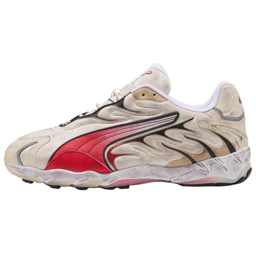PUMA Inhale Abrasion Resistant Breathable Low top Casual Shoes Unisex Beige Red