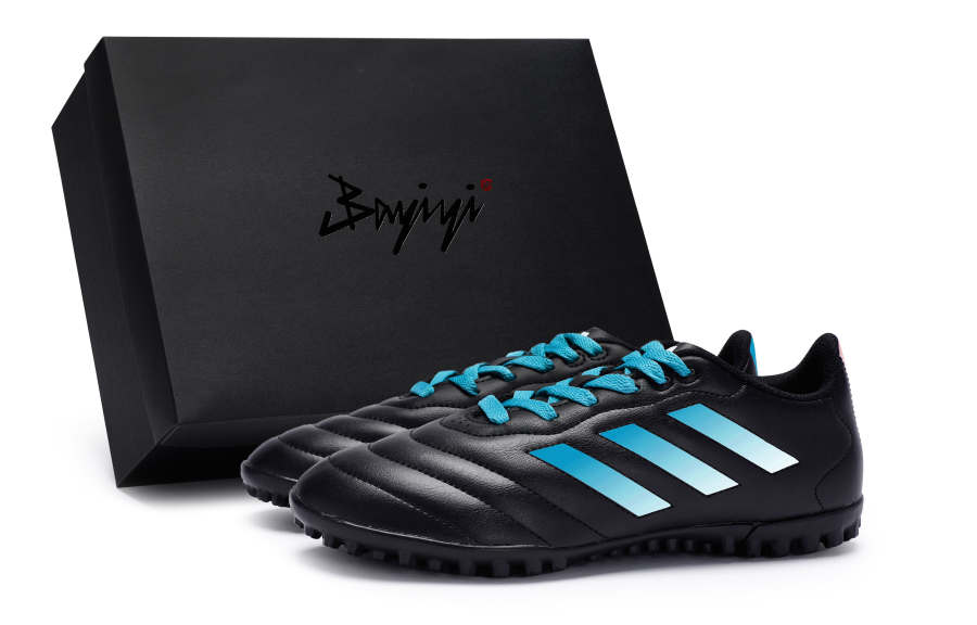 Adidas Adidas GOLETTO VII TF Turf Microfiber Abrasion Resistant Abrasion Resistant Soccer Shoes Unisex Black Lake Blue