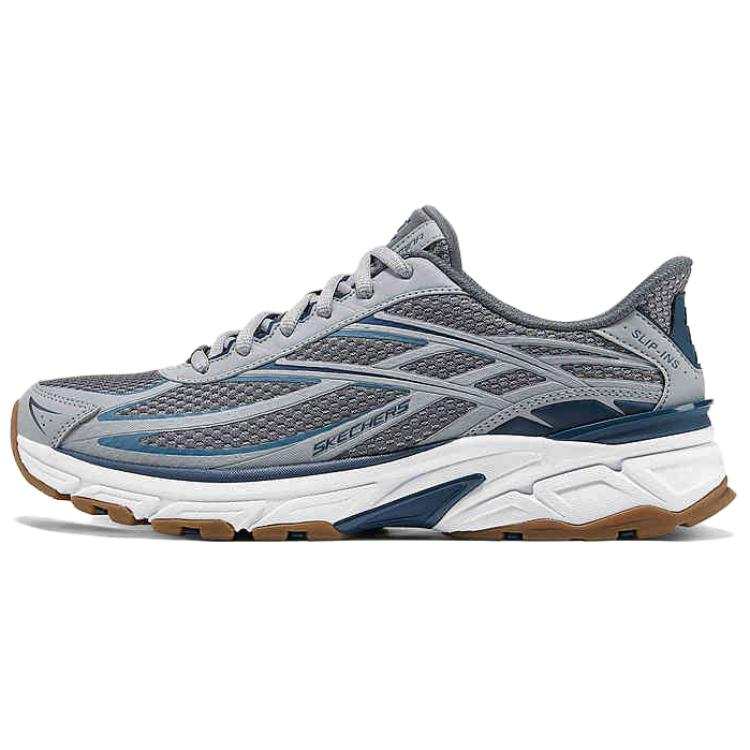 Skechers Silver Wing Shoes Lightweight Low top Casual Shoes Men's Gray Blue