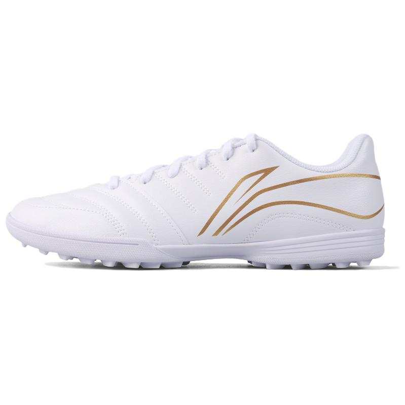 Li-Ning Li Ning Chang Ge Collection TF Turf Artificial Turf Synthetic Leather Soccer Shoes Unisex White Gold