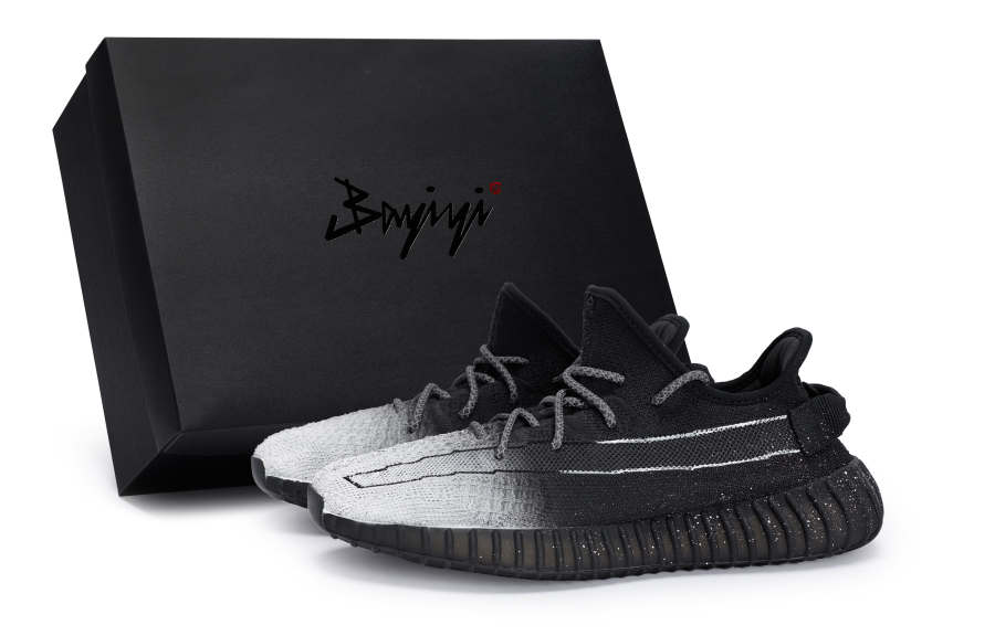 Adidas Originals Yeezy Boost 350 V2 811 Manufacturing, Gradient Black White, Special Shoe Box Low top Casual Shoes