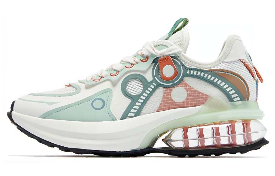 QIAODAN Versatile Slip Resistant, Abrasion Resistant, Lightweight Low top Casual Shoes Men's White Green