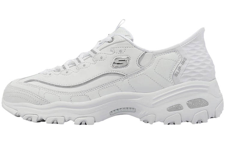 Skechers D'Lites 1.0 Fabric Abrasion Resistant Lightweight Low top Casual Shoes Women's White
