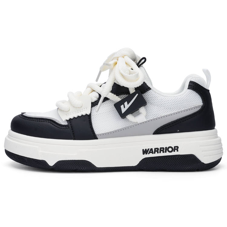 WARRIOR Synthetic Leather Abrasion Resistant Abrasion Resistant Low top Casual Shoes Women's White Black
