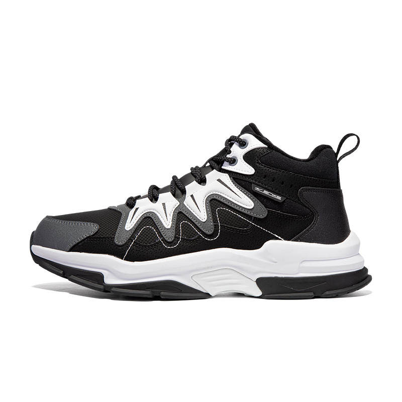 Erke Slip Resistant, Abrasion Resistant, Thermal Mid top Casual Shoes Men's Black White