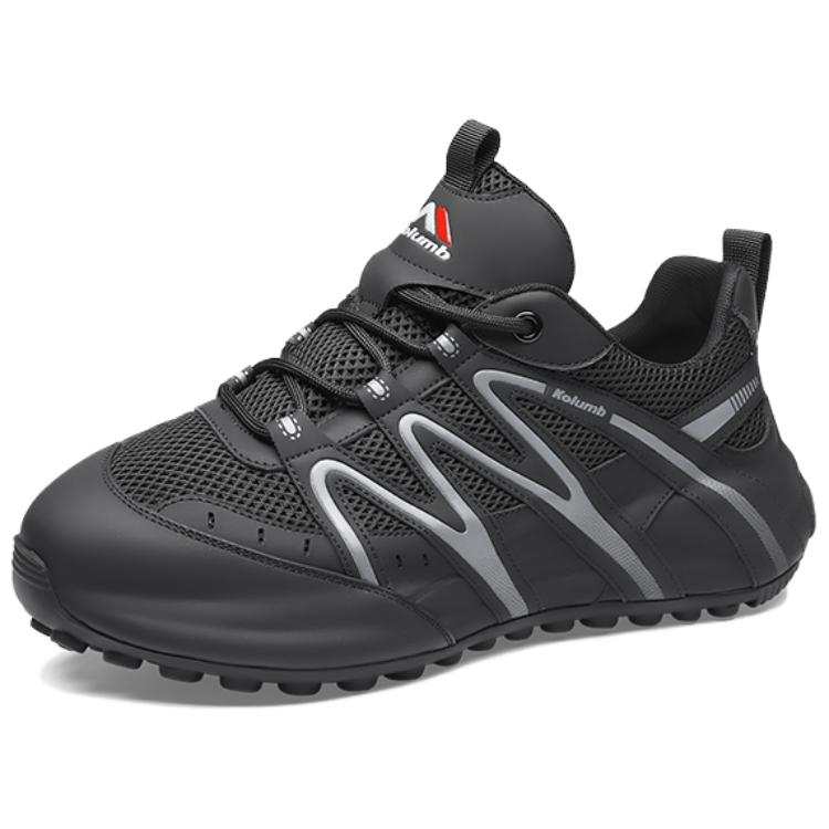 Kolumb Lightweight Abrasion Resistant Low top Casual Shoes Unisex Black Gray