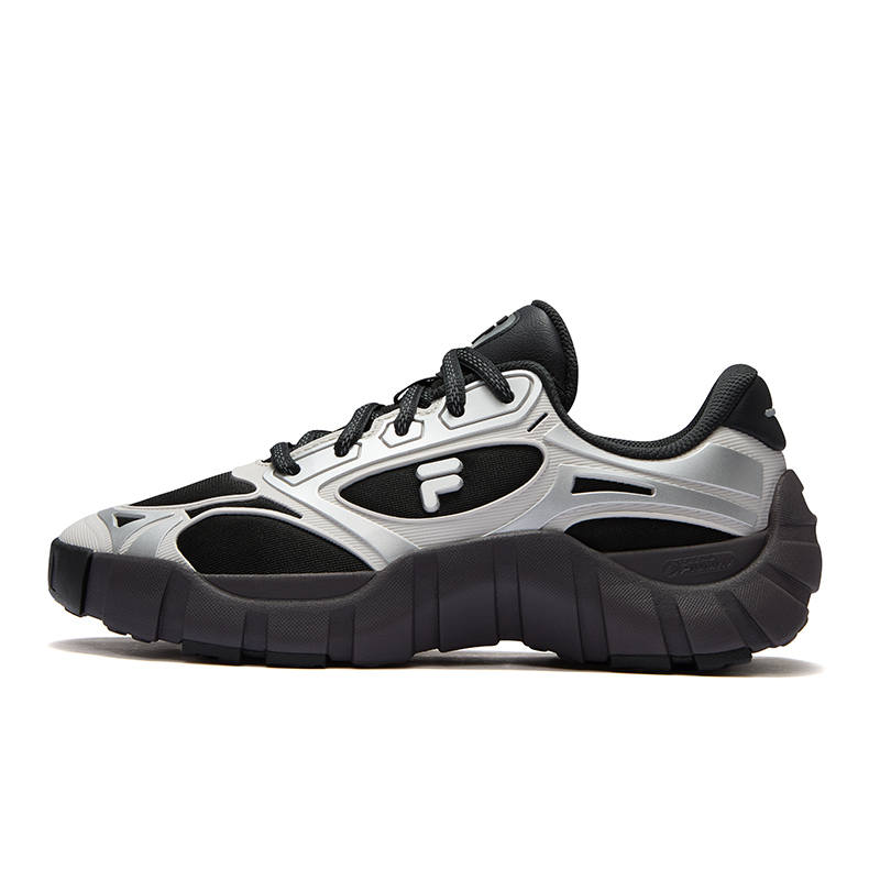 FILA FUSION BONE DX Vertebra Shoes Lace Up Coverage Low top Casual Shoes Men's Black Gray