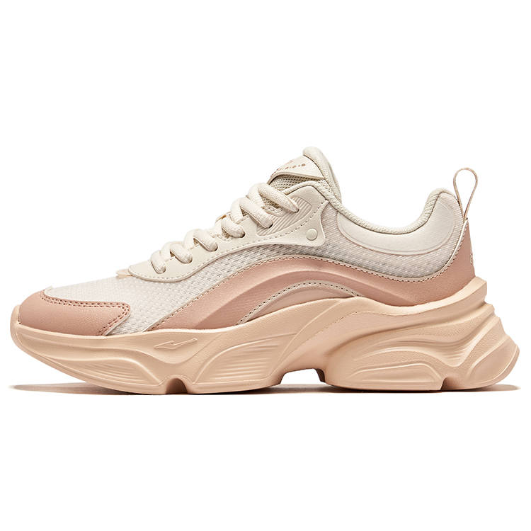 Erke Jade Rabbit Lite Height Increasing Slip Resistant Low top Casual Shoes Women's Eggnog Gray Mahogany Lip Color