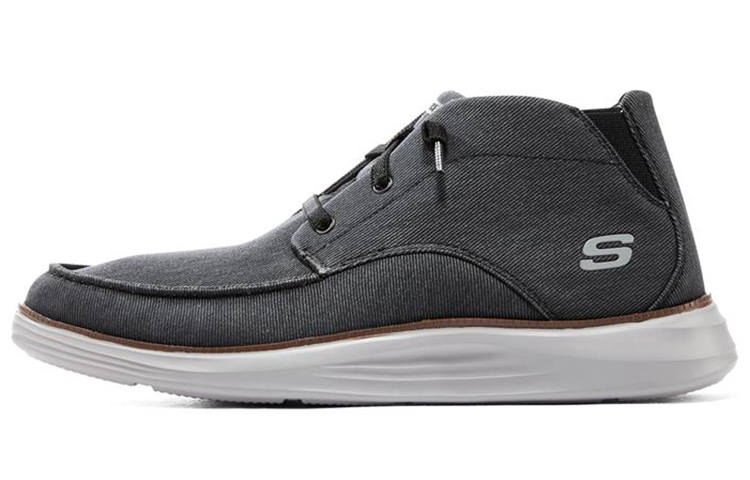 Skechers Camda Canvas Sports Mid top Casual Shoes Men's Black Gray