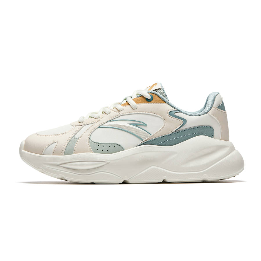 Anta Abrasion Resistant Lightweight Wear resistant And Lightweight Low top Casual Shoes Women's Ecru Blue