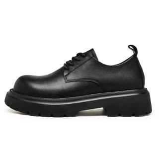 GQWE Cow Leather Abrasion Resistant Waterproof Wear resistant And Waterproof Low top Casual Shoes Men's Black