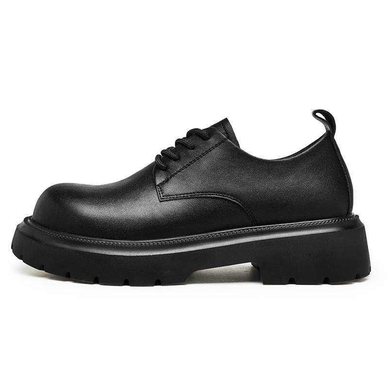 GQWE Cow Leather Abrasion Resistant Waterproof Wear resistant And Waterproof Low top Casual Shoes Men's Black