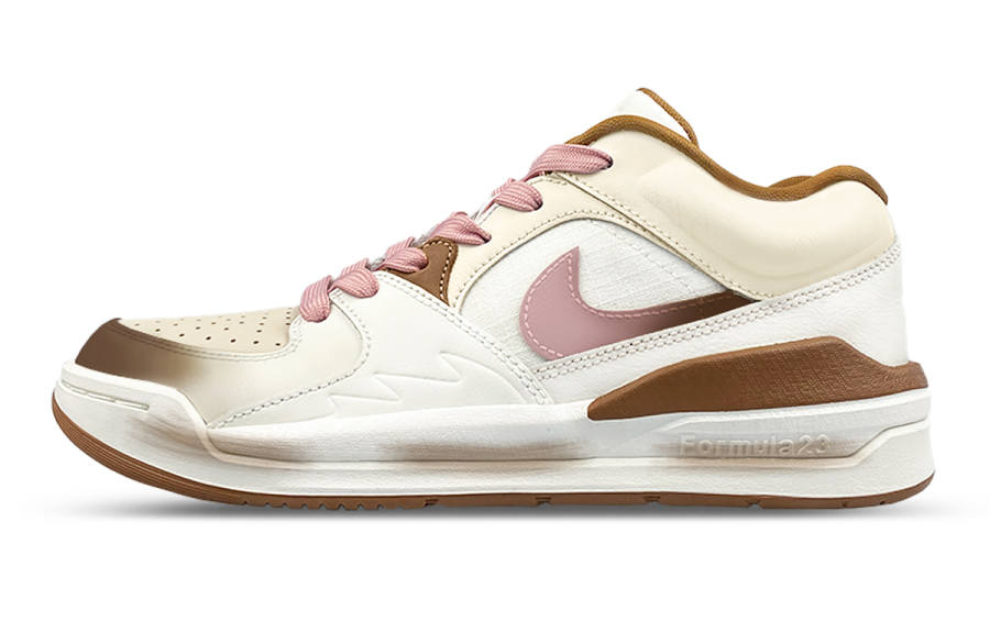 Jordan Jordan Stadium 90 Cushioning, Wear Resistant Low top Casual Shoes Women's Pink Brown White