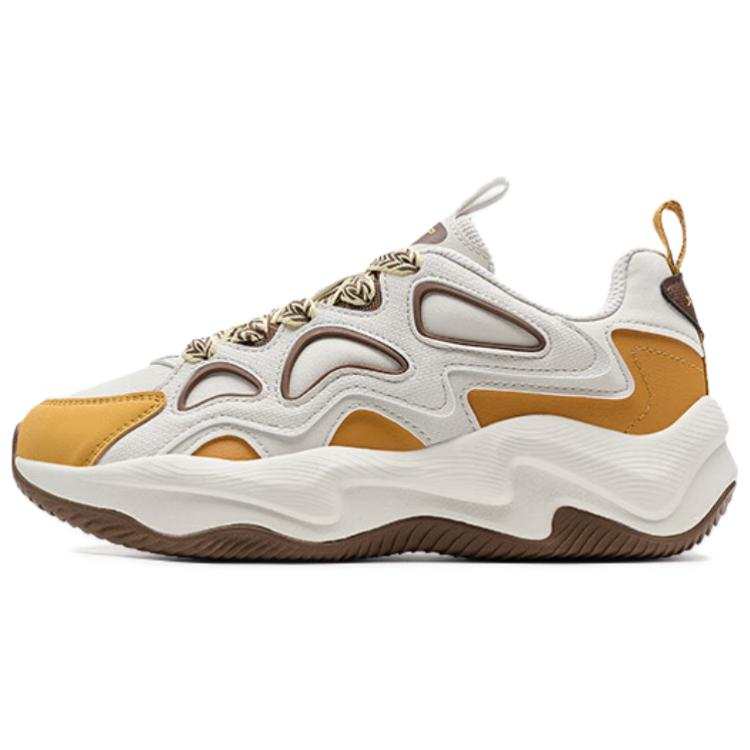 XTEP Synthetic Leather Slip Resistant Abrasion Resistant Low top Casual Shoes Women's Gray Yellow