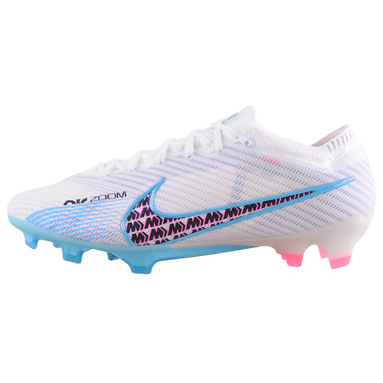 Nike Nike Zoom Vapor 15 Comfortable Round Toe FG Firm Ground Natural Grass Soccer Shoes Unisex White Blue Pink