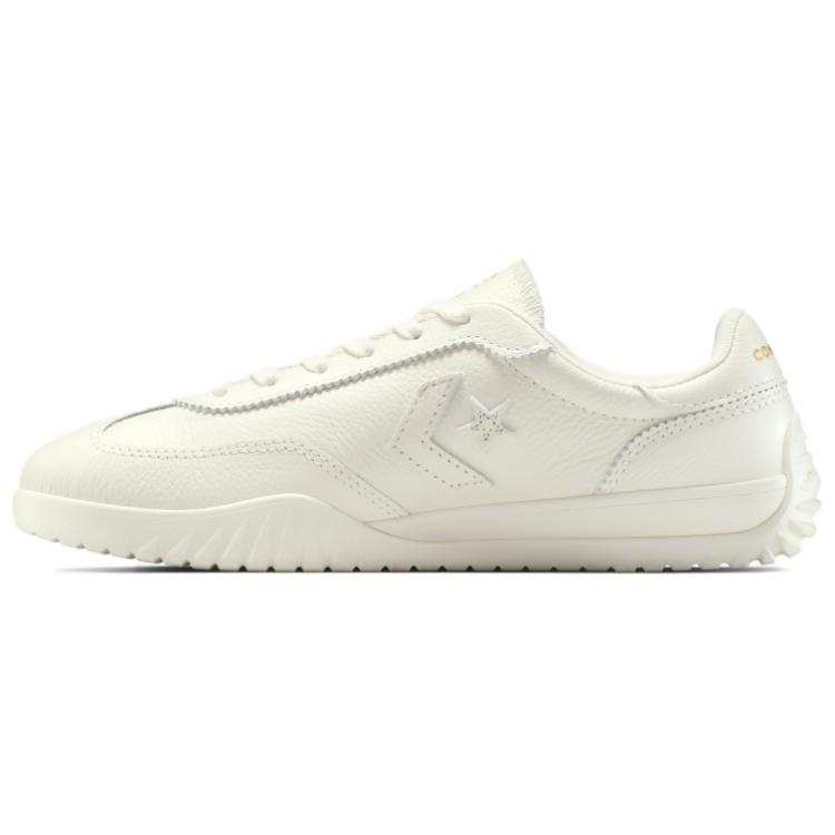 Converse Run Star Trainer Leather Low top Casual Shoes Unisex White Gold
