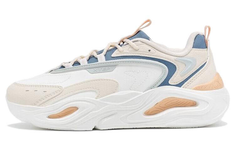 XTEP Mifan Slip Resistant Abrasion Resistant Low top Sports Casual Shoes Women's White Brown Blue