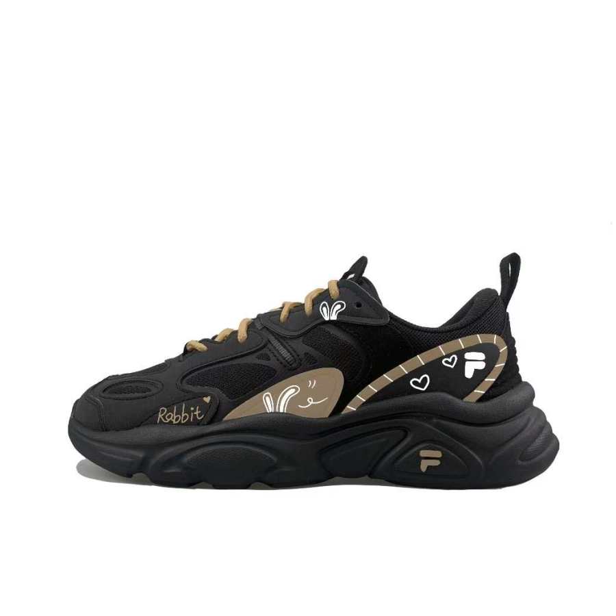 FILA Mars 2 Caramel Bunny Shadow, Vintage Trendy, Fashion Versatile, Comfortable Low top Casual Shoes Unisex Black