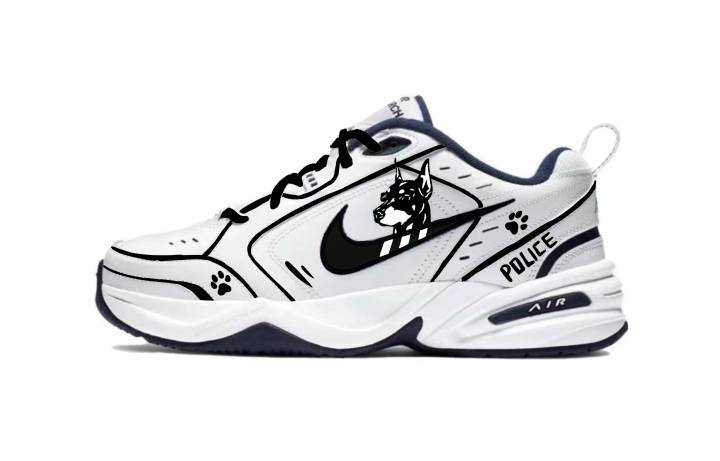 Nike Nike Air Monarch 4 Lightning Doberman, Trendy And Comfortable Low top Casual Shoes Unisex Black White