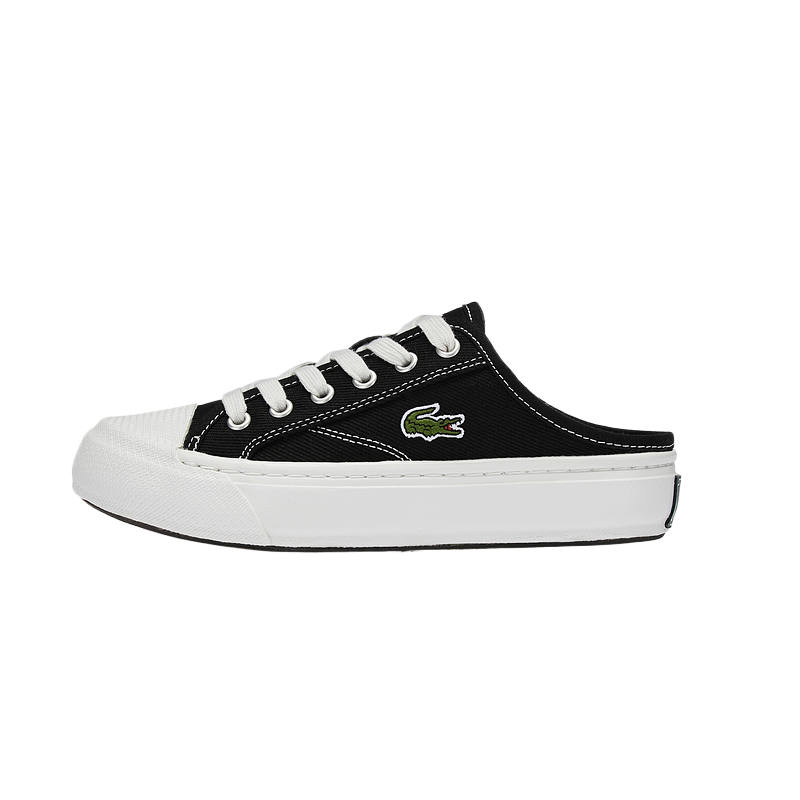 LACOSTE Canvas Cushioning, Wear Resistant Low top Casual Shoes Women's Black