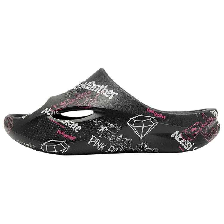 QIAODAN PINK PANTHER x QIAODAN Slip Resistant Abrasion Resistant Slip Resistant Abrasion Resistant Slide Slippers Women's Black