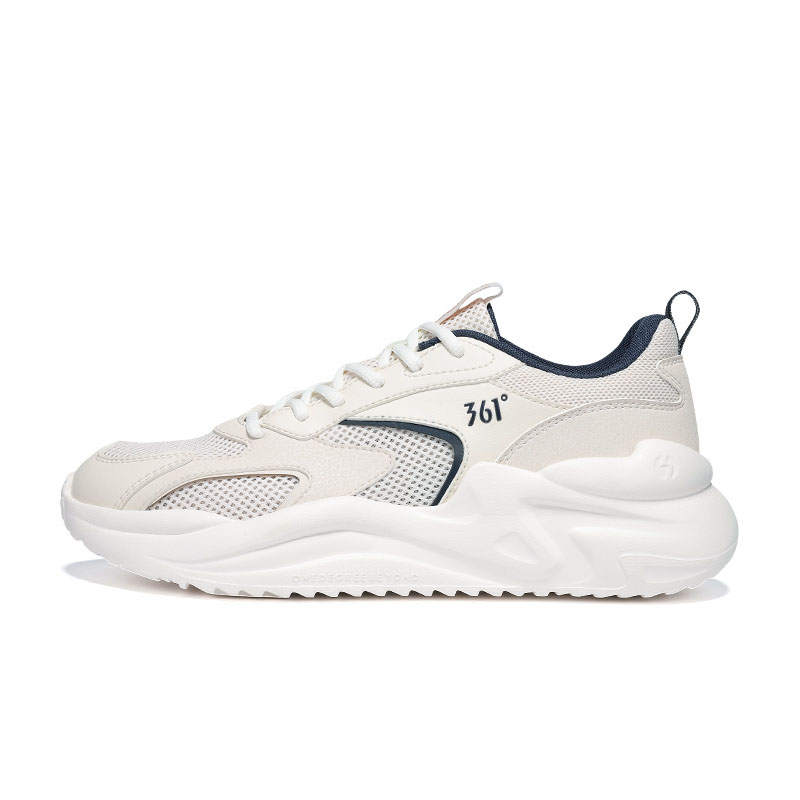 361° Cushioning Breathable Lightweight Low top Casual Shoes Men's Feather White Lotus Seed White