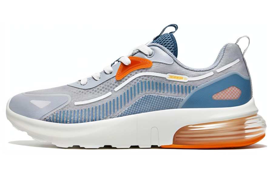 XTEP Slip Resistant, Abrasion Resistant, Breathable Low top Casual Shoes Men's Gray Blue