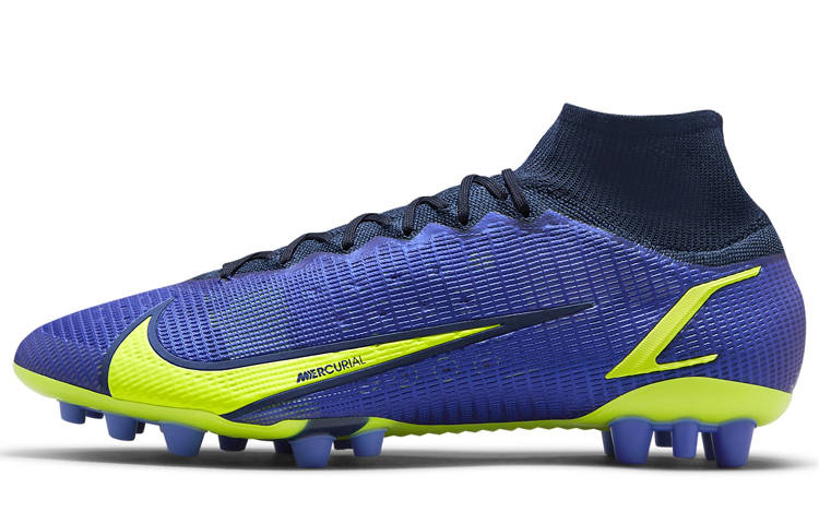 Nike Nike Mercurial Superfly 8 AG Artificial Ground Slip Resistant Abrasion Resistant Coverage Soccer Shoes Men's Blue