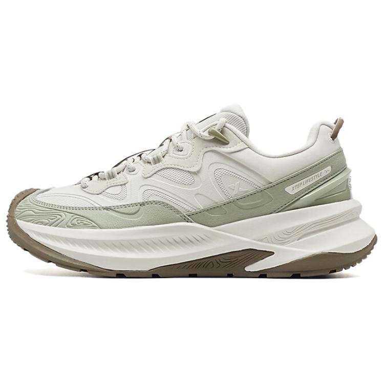 XTEP Cushioning Slip Resistant Abrasion Resistant Low top Casual Shoes Men's White Sand Warehouse Gray