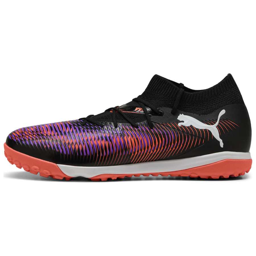 PUMA FUTURE 8 MATCH TT Turf Abrasion Resistant Soccer Shoes Unisex Black White Red