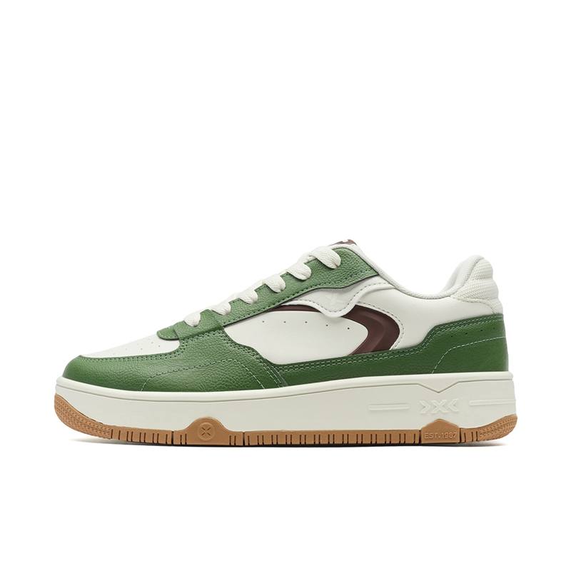 XTEP Clover White Abrasion Resistant Lightweight Slip Resistant Low top Casual Shoes Men's Green Gray Brown