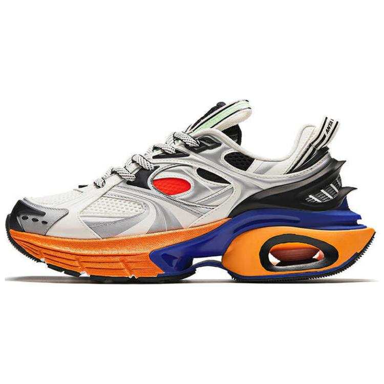 Anta Life Collection Abrasion Resistant Low top Casual Shoes Men's Silver Orange