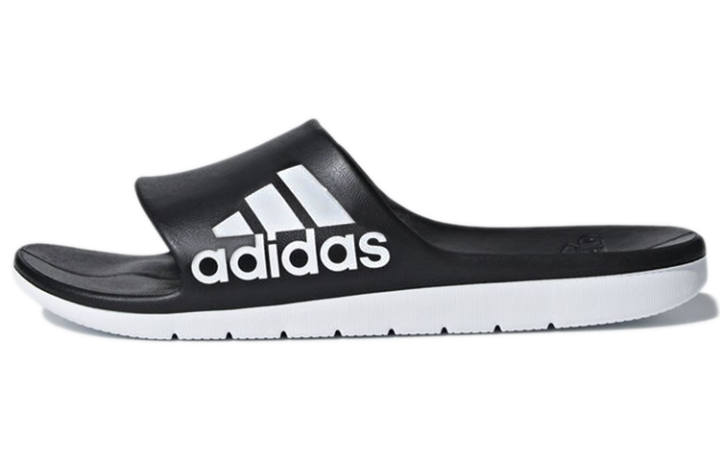 Adidas Adidas Cloudfoam Comfortable Rubber Sole Slip Resistant Slip Resistant Slide Slippers Unisex Black White