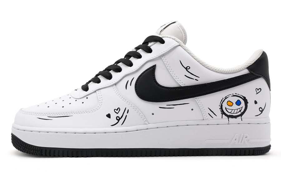 Nike Nike Air Force 1 Masks Ghost Cushioning Lightweight Slip Resistant Low top Skateboard Shoes Men's Black White