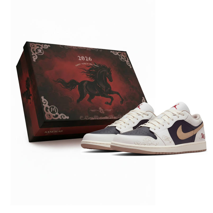 Jordan Jordan Air Jordan 1 Low Sail Three Times Lab, Horse Year, Golden Horse, Box Abrasion Resistant Abrasion Resistant