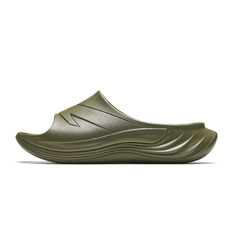 Anta Cushioning Slip Resistant Odor Resistant Cushioning Slip Resistant Odor Resistant Slide Slippers Men's Green