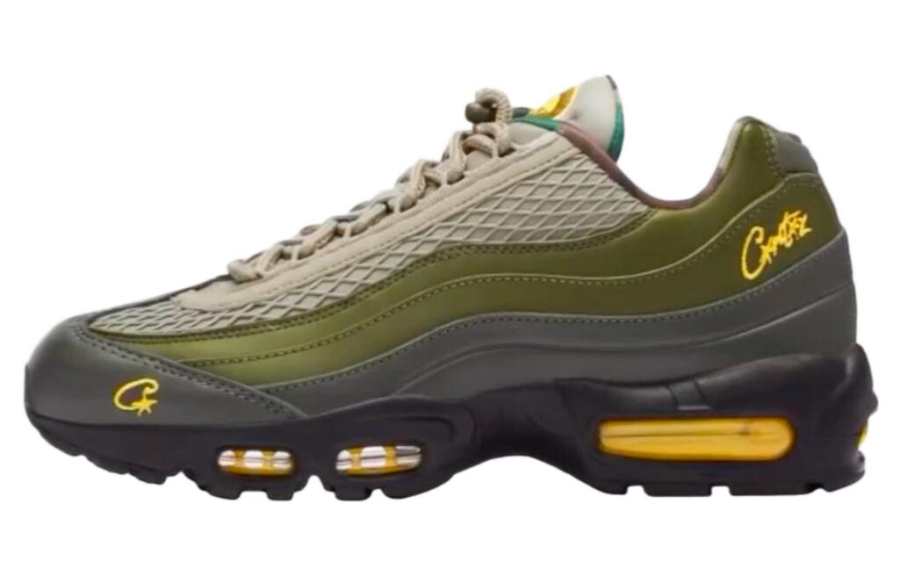Nike Corteiz x Nike Air Max 95 Classic And Versatile Cushioning, Wear Resistant Low top Sports Casual Shoes Men's Army Green