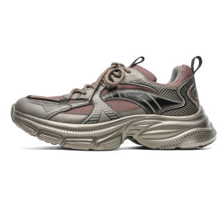FEIYUE Slip-Resistant Height-Increasing Low-top Casual Shoes Men's Bronze Black