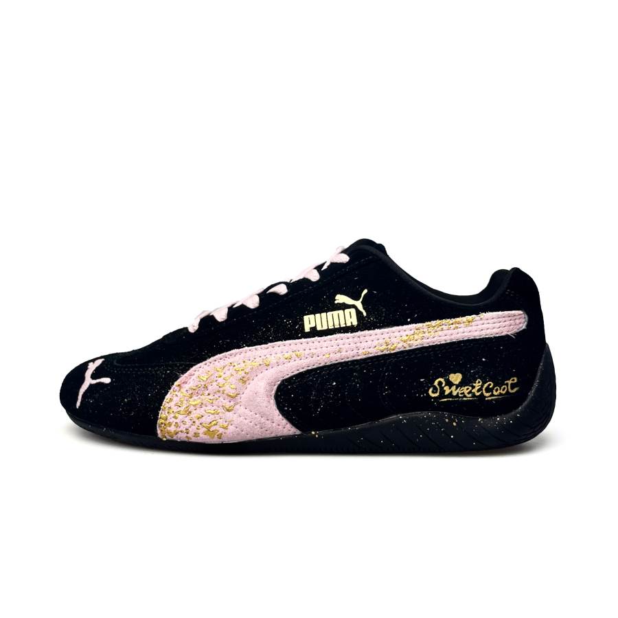 PUMA Speedcat Black Gold, Spring Summer Ambient, Horse Year, Preppy Style Low top Casual Shoes Unisex Black Gold Pink
