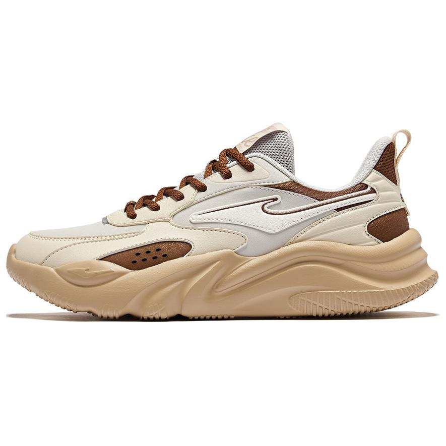 Erke Cushioning Abrasion Resistant Rebound Low top Casual Shoes Men's Beige Brown
