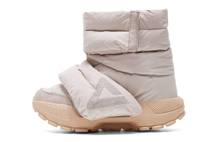 PEAK Taichi High Top Slip on Shoes Cushioning Slip Resistant Height Increasing Rebound Casual Shoes Women's Wheat Khaki