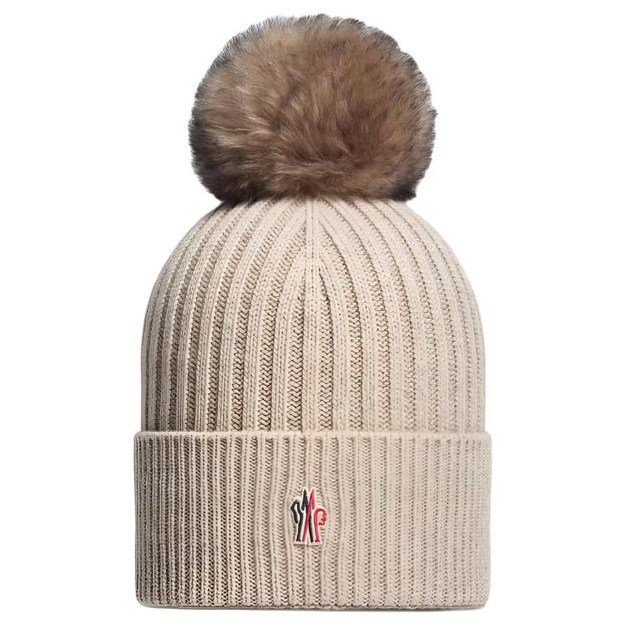 Moncler Grenoble Pom Pom Logo Embroidered Beanie