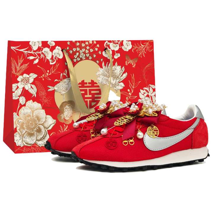 Nike Nike LD 1000 Textile, Leather Slip Resistant Abrasion Resistant Low top Casual City Commuting Running Shoes Women's Red