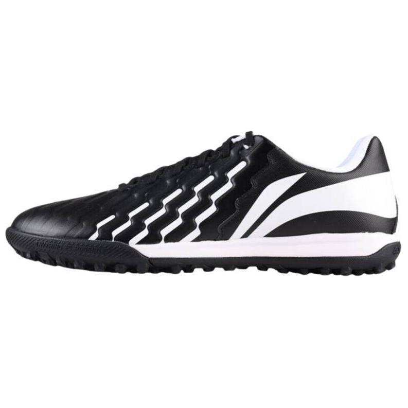 Li-Ning Li Ning Brocade TF Turf Artificial Turf Synthetic Leather Cushioning, Wear Resistant Soccer Shoes Men's Black White