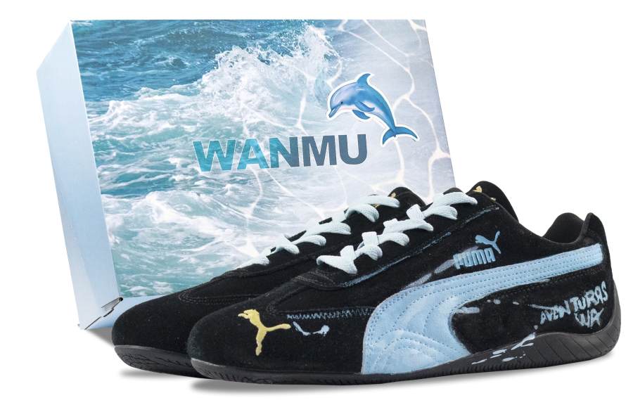 PUMA Speedcat Tides Rolling Abrasion Resistant Low top Casual Shoes Unisex Blue Black