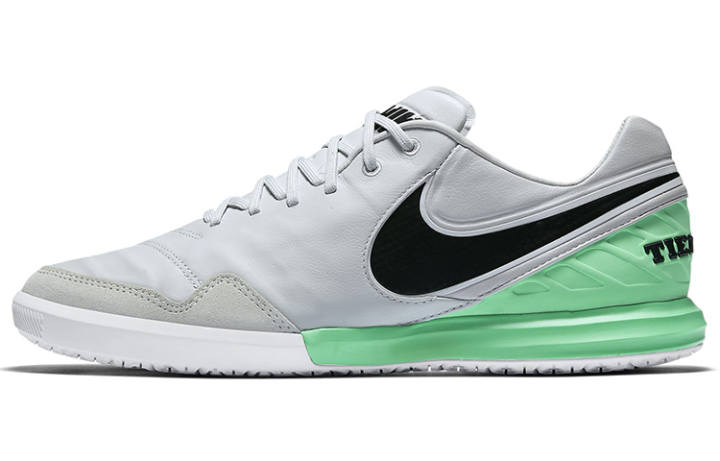 Nike Nike TIEMPOX PROXIMO IC/in Leather Cushioning Slip Resistant Abrasion Resistant Soccer Shoes Men's Gray Green